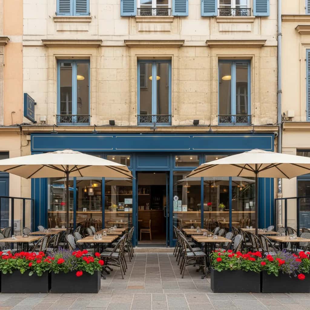 Snack 60m² à Lyon : terrasse