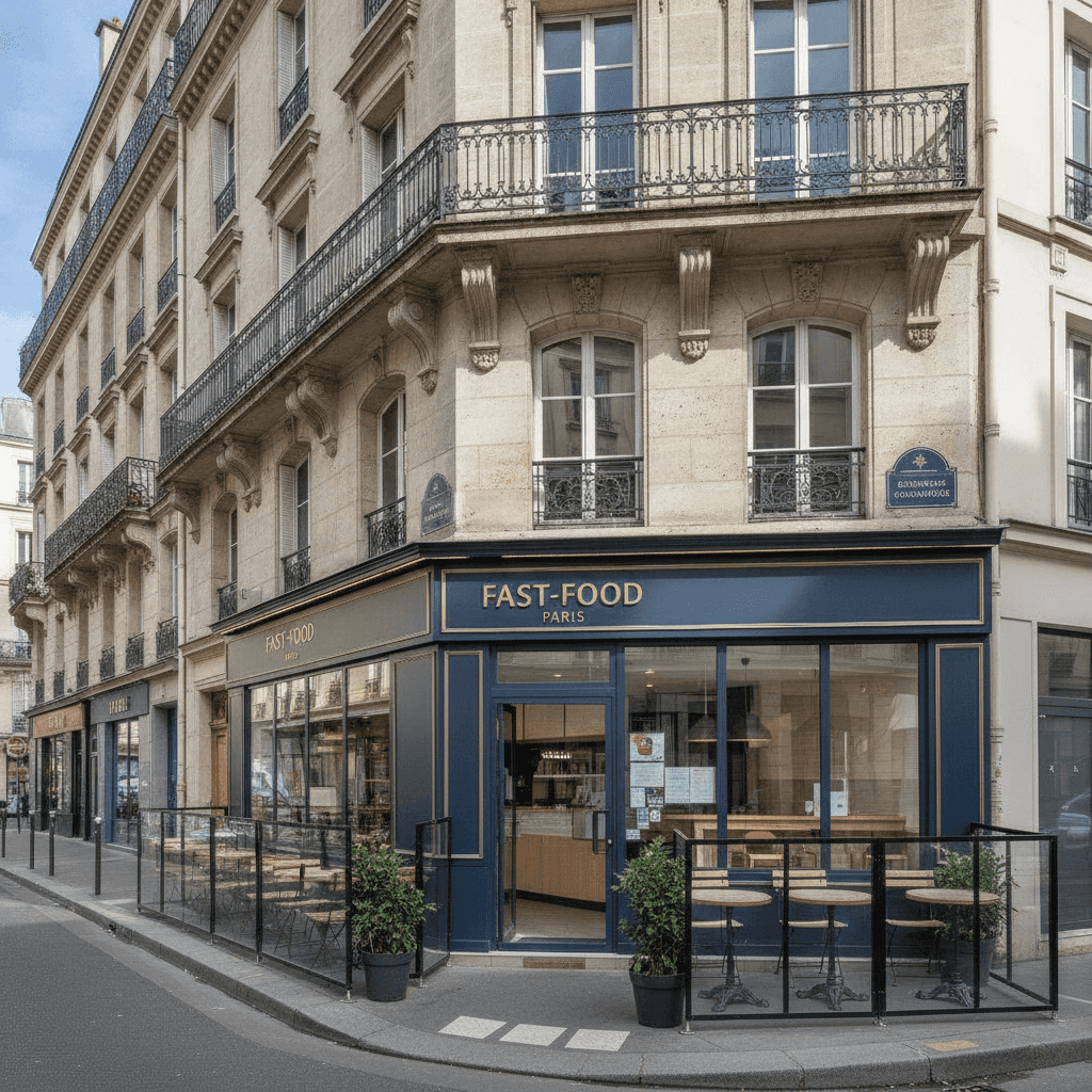 Fast-food 34 couverts à Paris : extraction - cuisine équipée