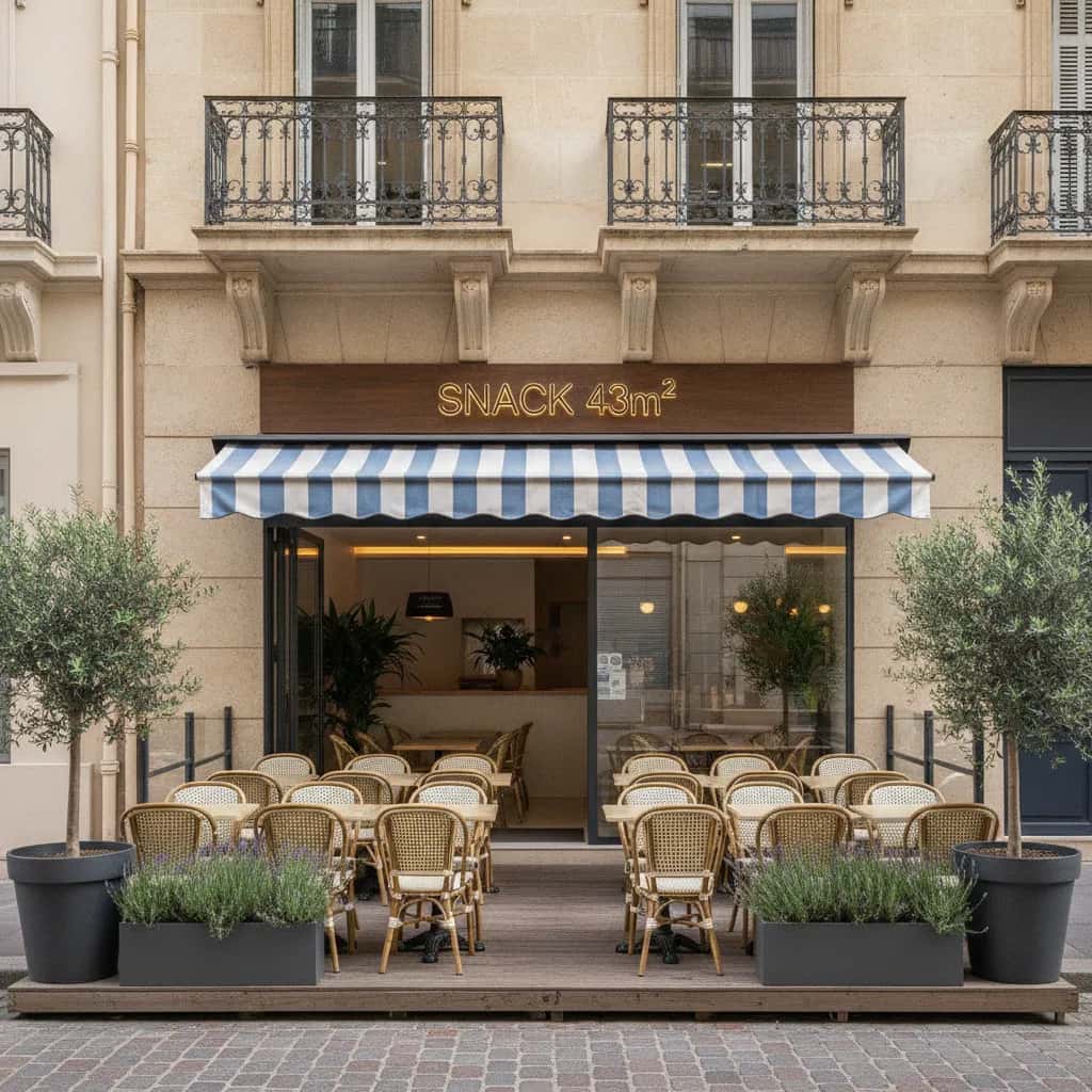 Snack 43m² à Nice : terrasse - licence IV