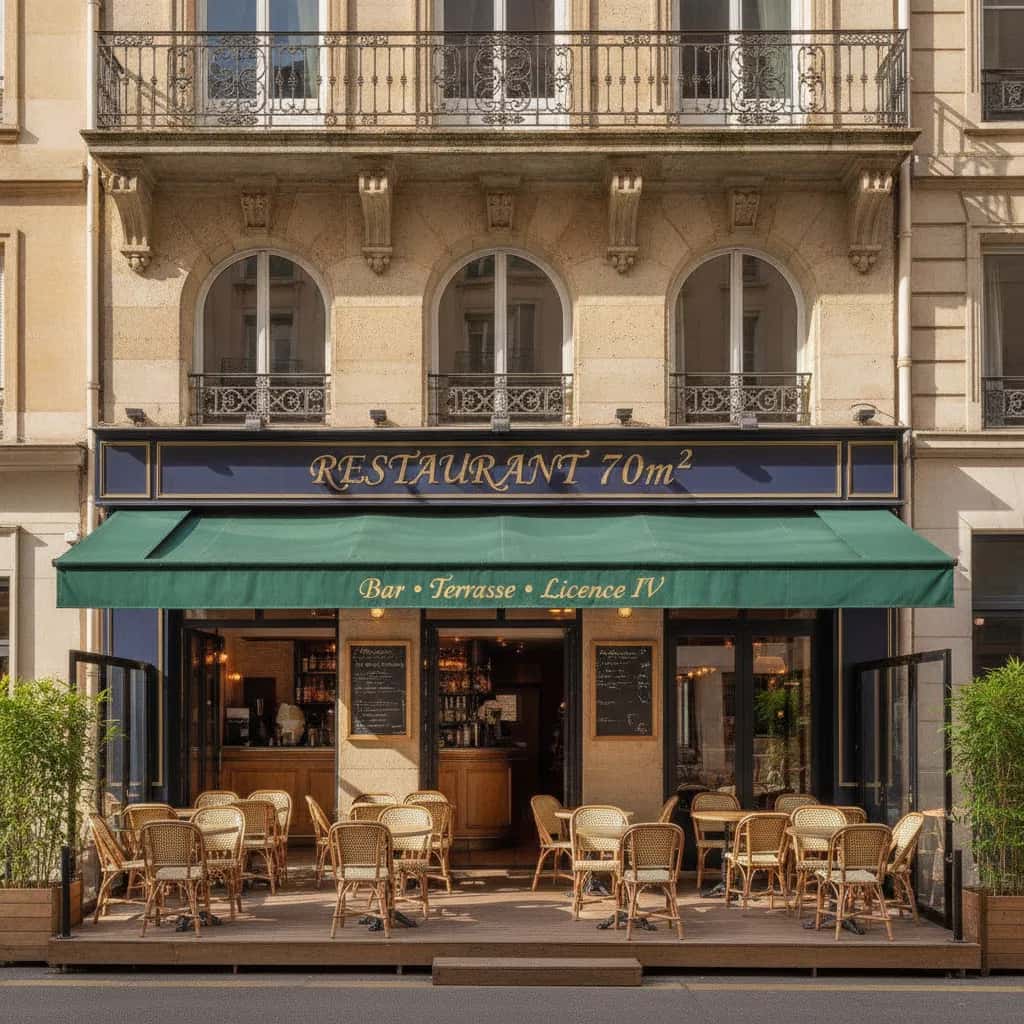 Restaurant 70m² à Lyon : terrasse - licence IV