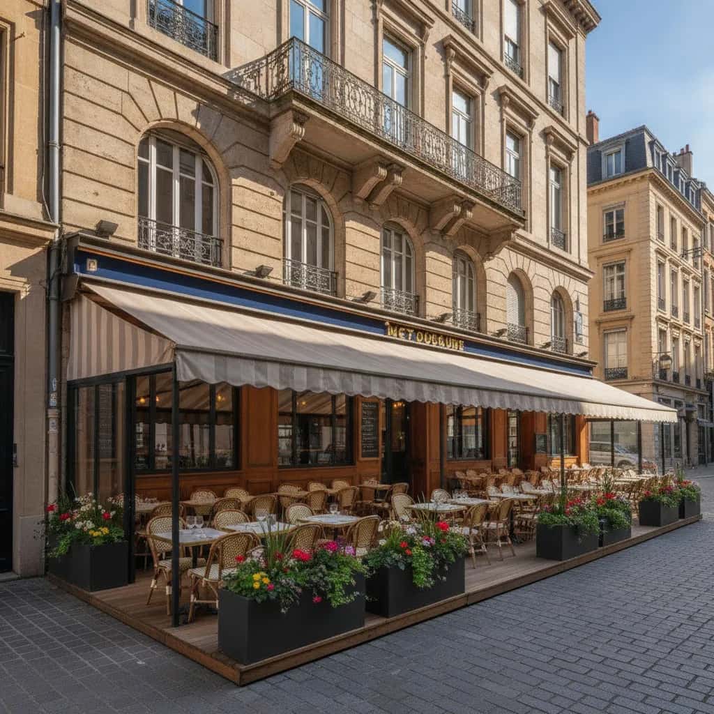 Restaurant 305m² à Lyon : terrasse - licence IV