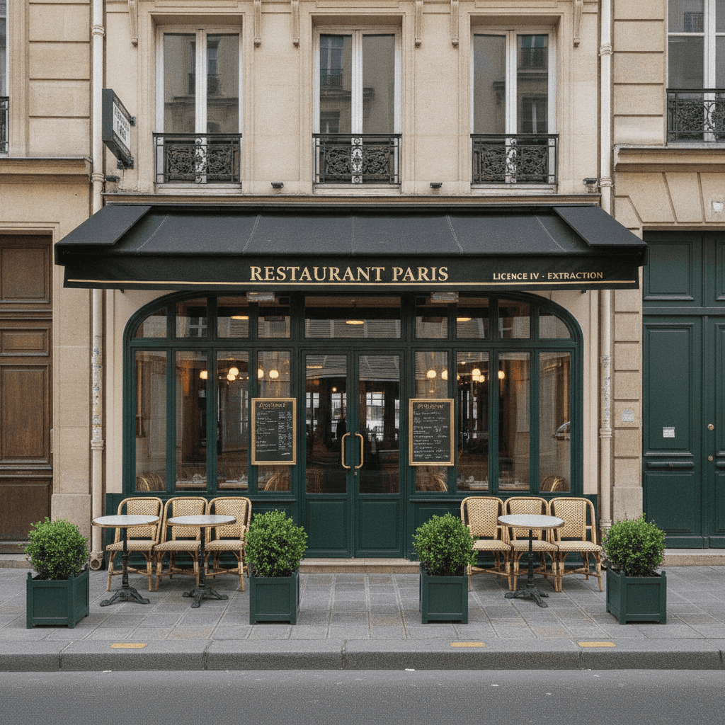 Restaurant 30 couverts à Paris : licence IV - extraction