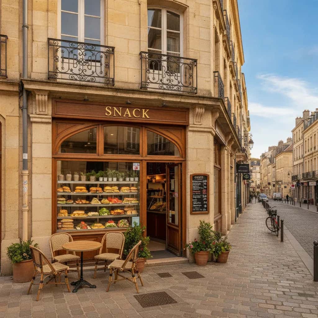Snack 62m² à Bordeaux : terrasse - cuisine équipée