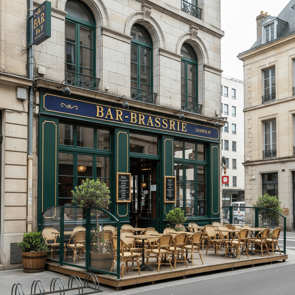 Bar-brasserie 250m² à Rennes : terrasse - licence IV
