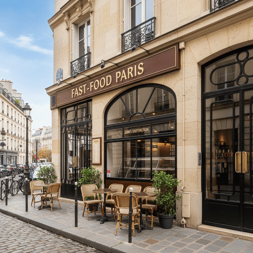 Fast-food 33m² à Paris : extraction