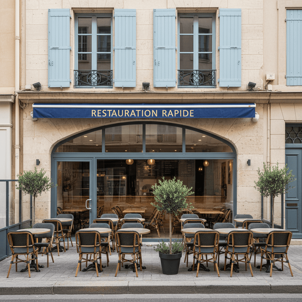 Fast-food 70m² à Marseille : terrasse - cuisine équipée