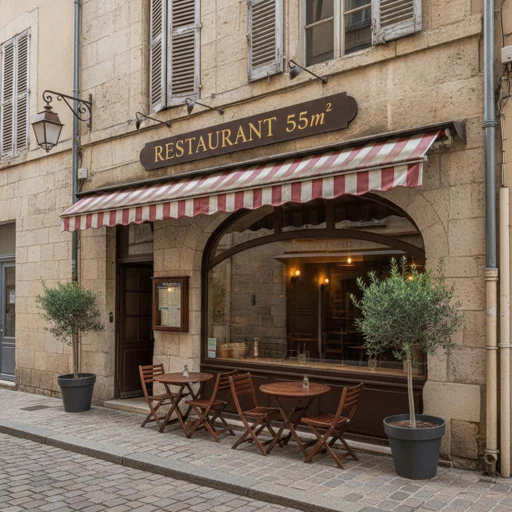 Restaurant 55m² à Montpellier : terrasse - extraction