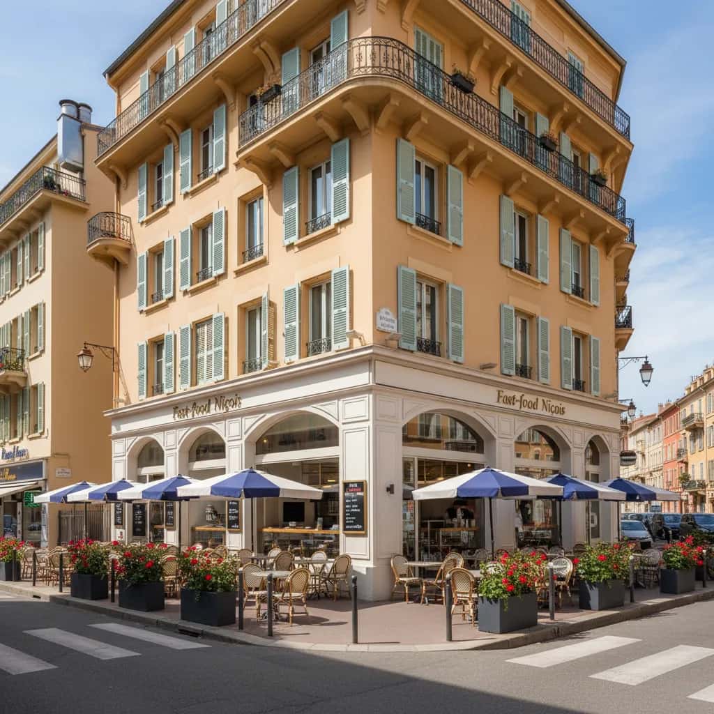Fast-food 270m² à Nice : terrasse - extraction