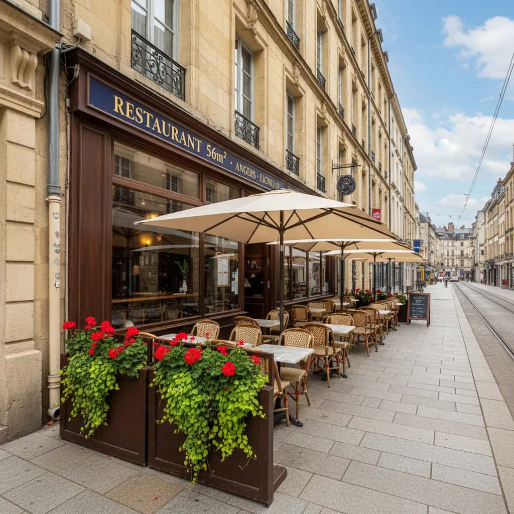 Restaurant 56m² à Angers : terrasse - licence IV