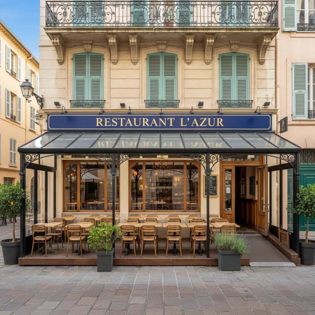 Restaurant à Nice : terrasse - licence IV