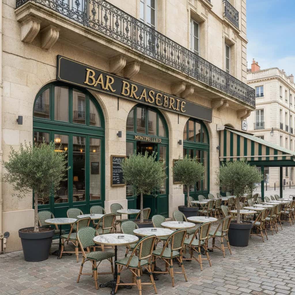 Bar-brasserie 85m² à Montpellier : terrasse - licence IV