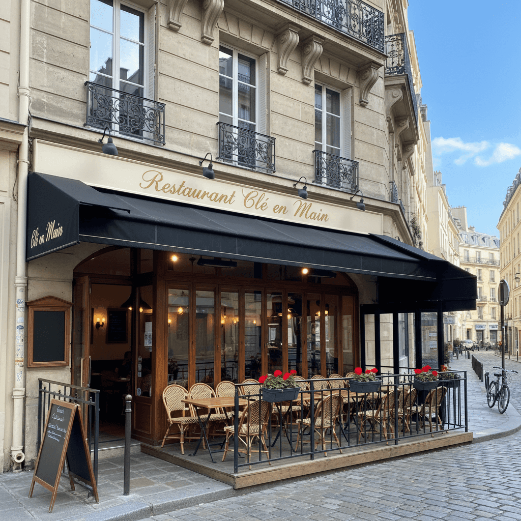 Restaurant 25 couverts à Paris : terrasse - extraction