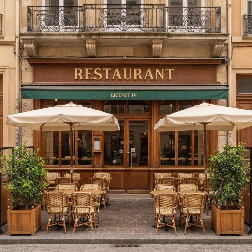 Restaurant 55m² à Lyon : terrasse - licence IV