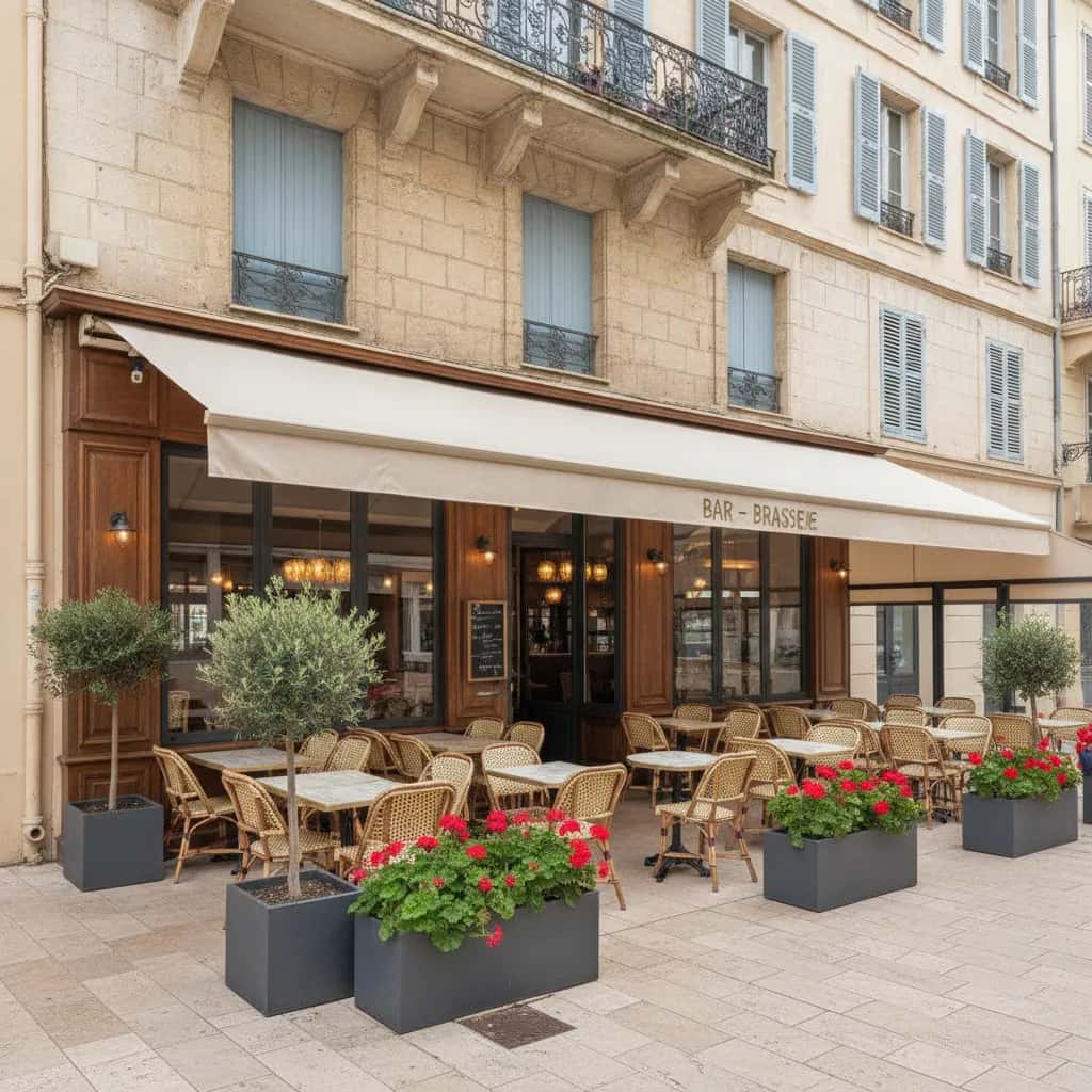 Bar-brasserie 300m² à Nice : terrasse - licence IV