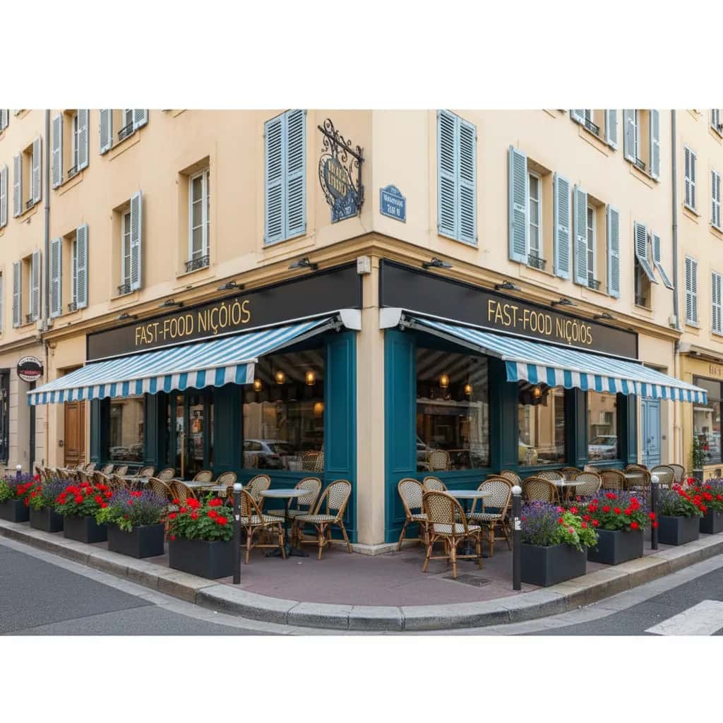 Fast-food 200m² à Nice : terrasse - licence IV