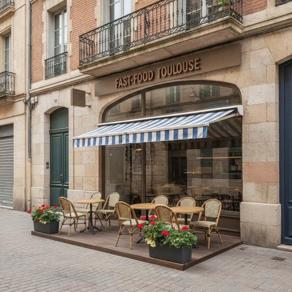 Fast-food 80m² à Toulouse : terrasse - extraction