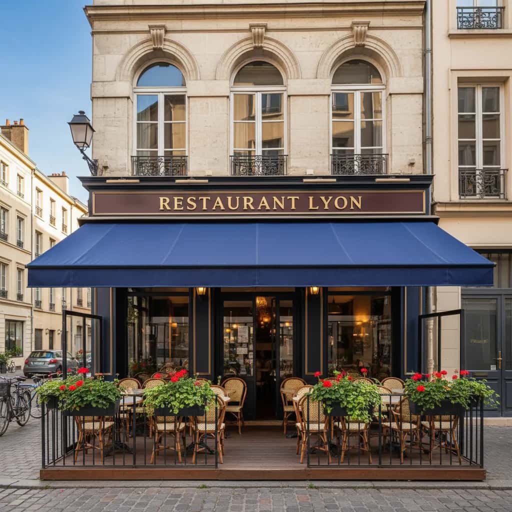 Restaurant 90m² à Lyon : terrasse - licence IV
