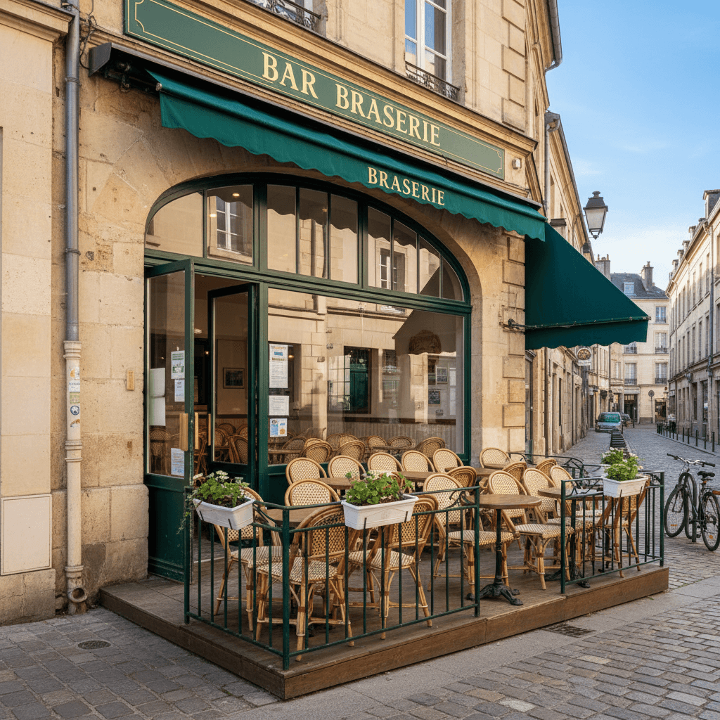 Bar-brasserie 70m² à Rouen : terrasse - licence IV