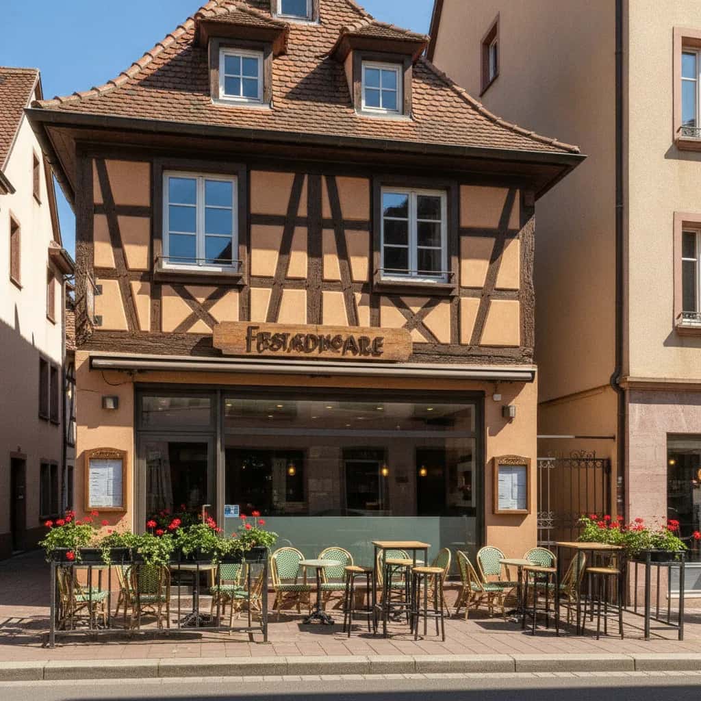 Fast-food 160m² à Strasbourg : terrasse - extraction