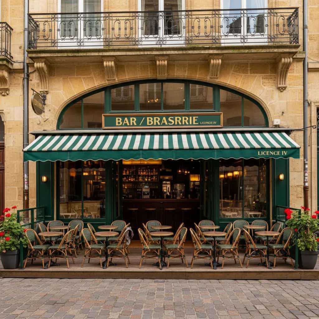 Bar-brasserie 50m² à Bordeaux : terrasse - licence IV