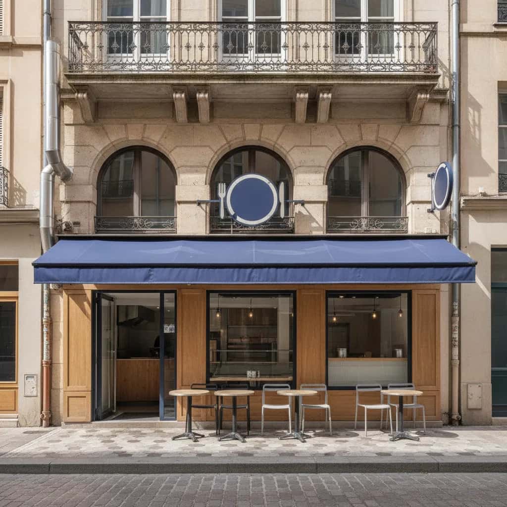 Fast-food à Lyon : terrasse - extraction