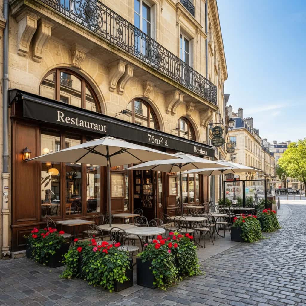Restaurant 76m² à Bordeaux : terrasse - licence IV
