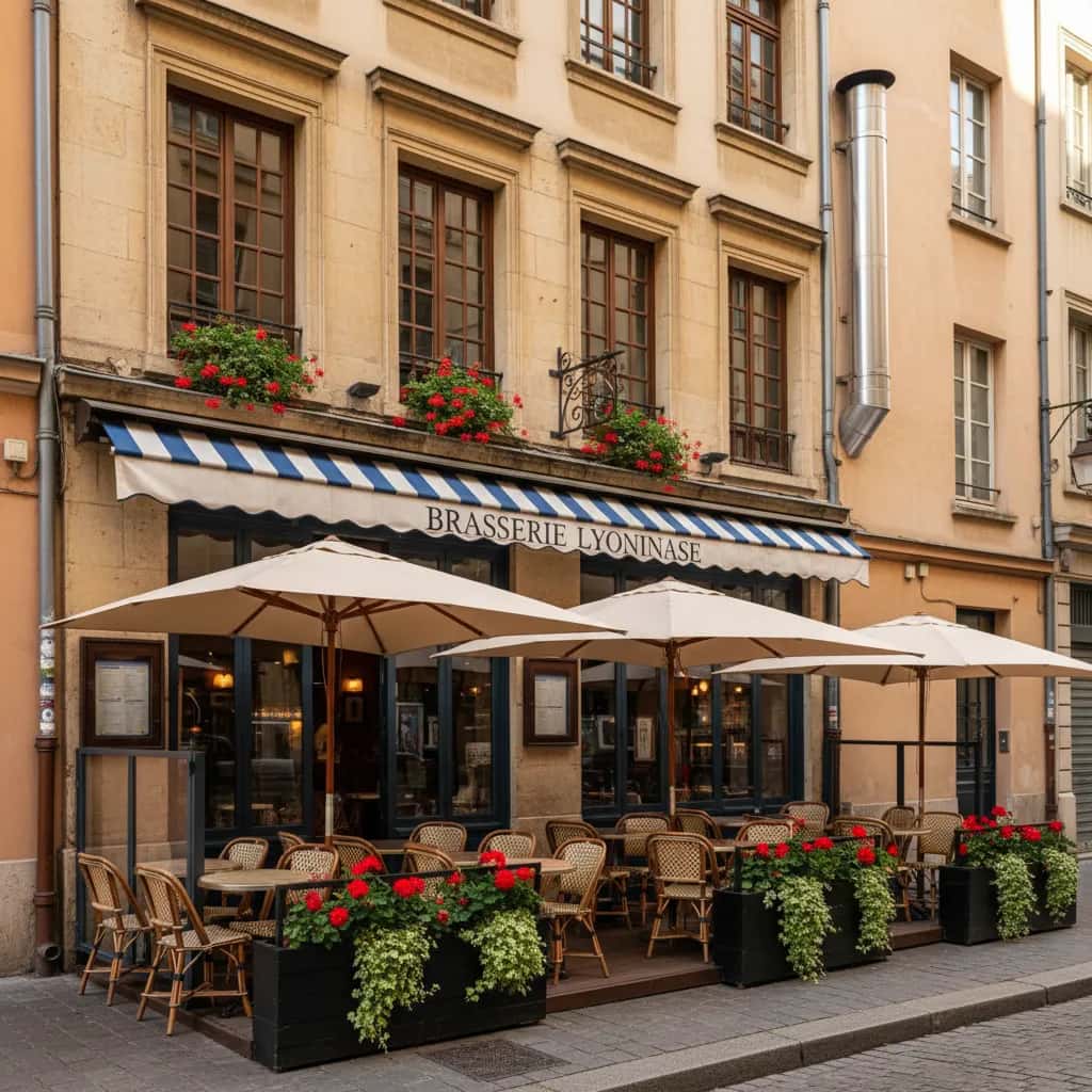 Restaurant 50 couverts à Lyon : terrasse - extraction