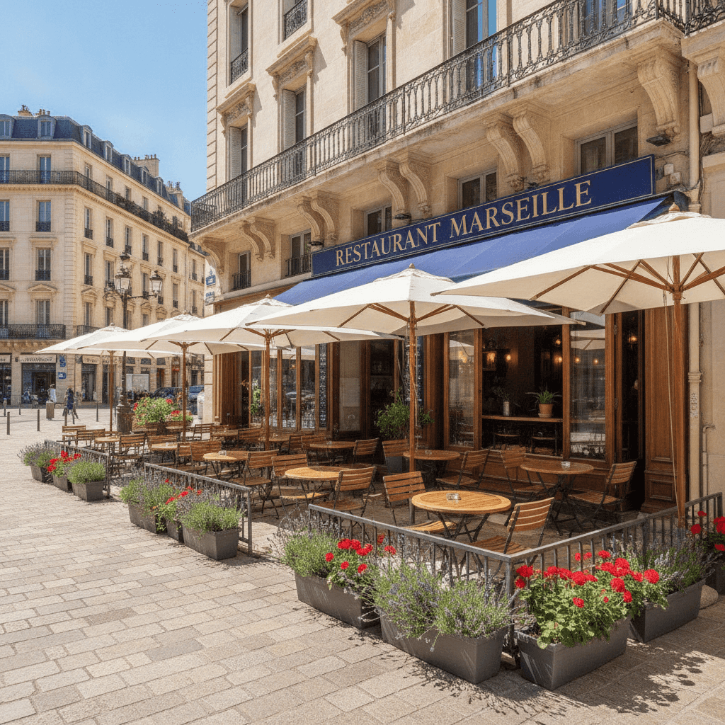 Restaurant 40m² à Marseille : terrasse - licence IV