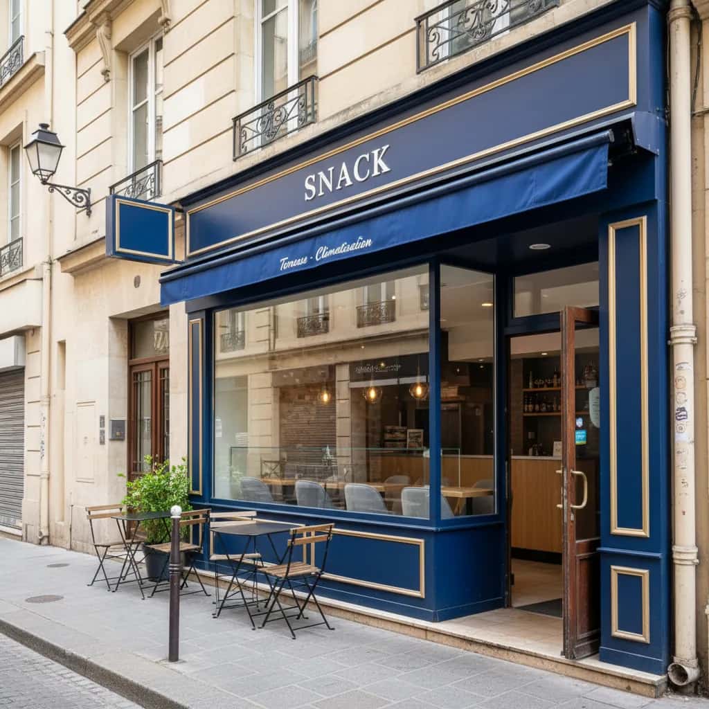 Snack 20 couverts à Lyon : terrasse - climatisation