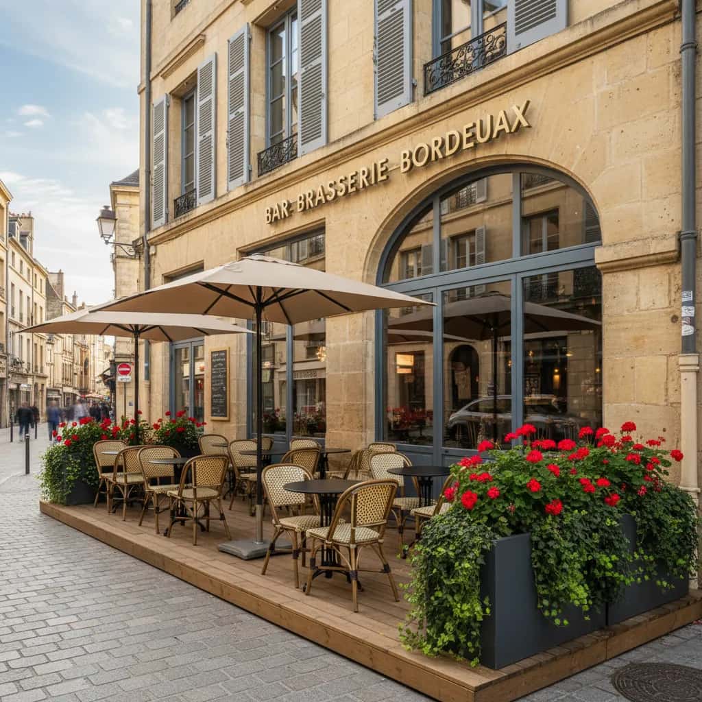 Bar-brasserie 78m² à Bordeaux : terrasse - licence IV