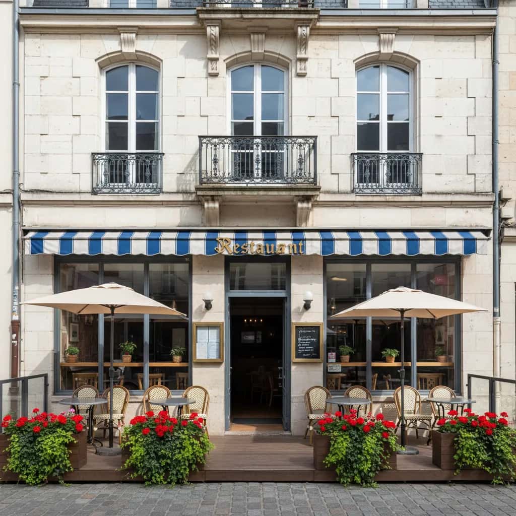 Restaurant 76m² à Angers : terrasse - extraction