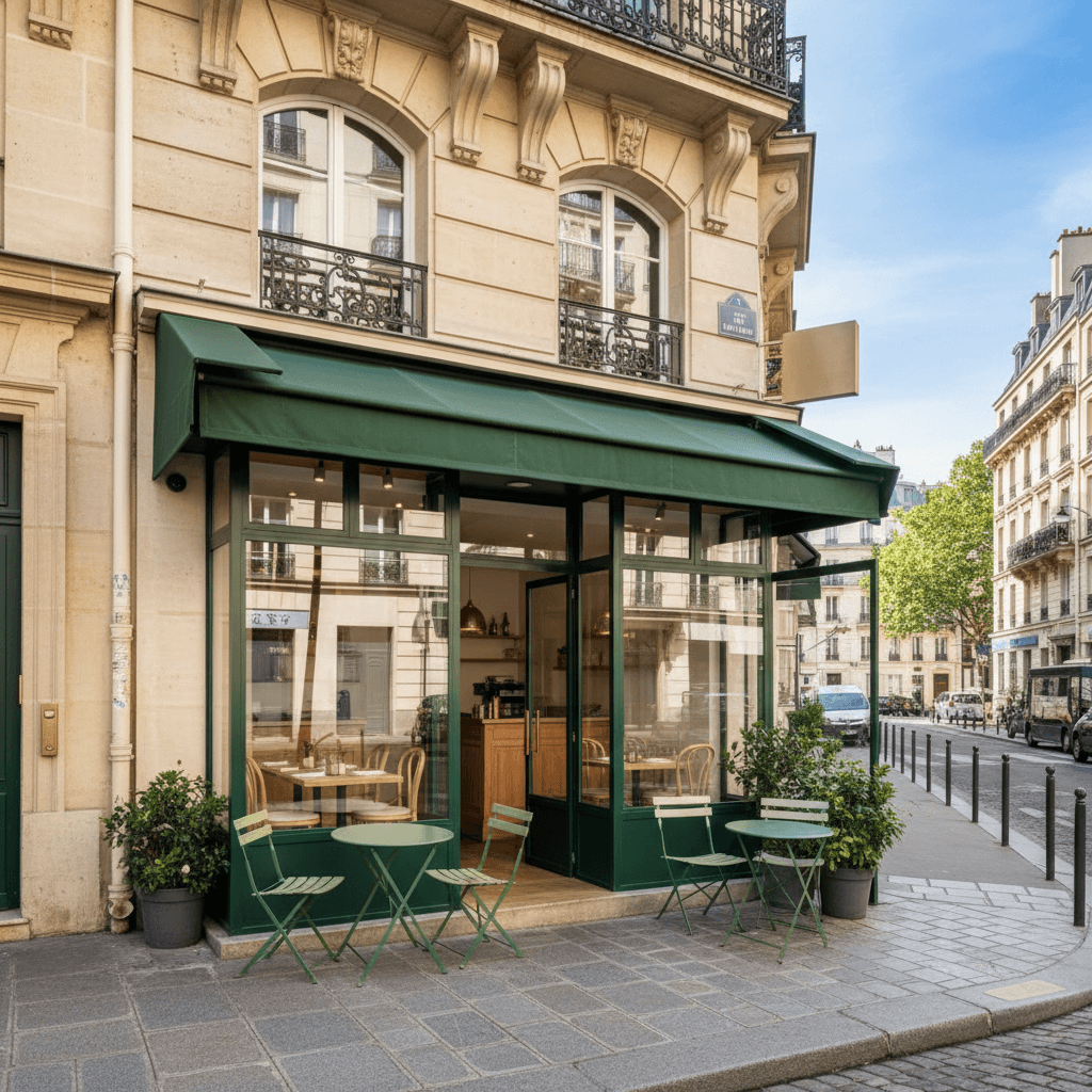 Restaurant 30 couverts à Paris : terrasse - extraction