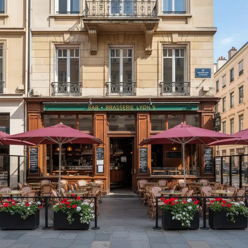 Bar-brasserie 160m² à Lyon : terrasse - licence IV