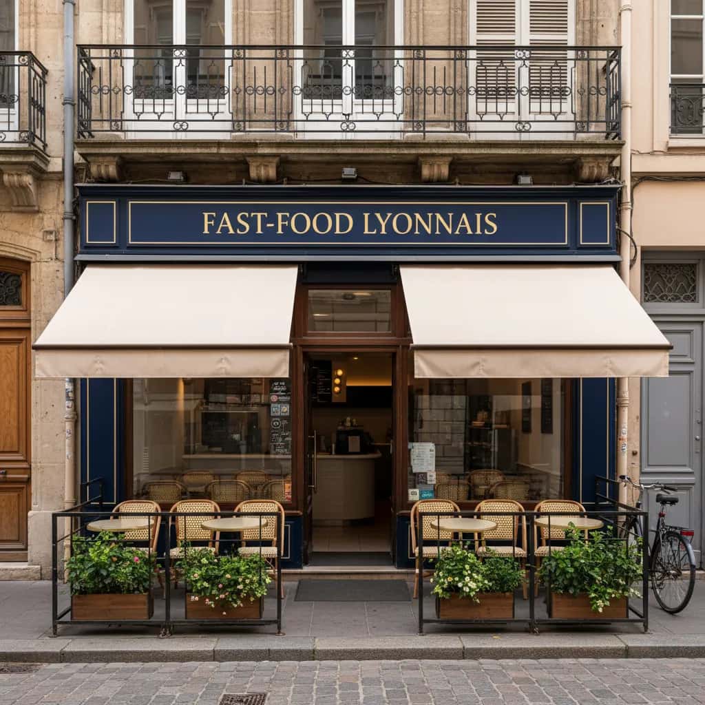 Fast-food 100m² à Lyon : terrasse - licence IV