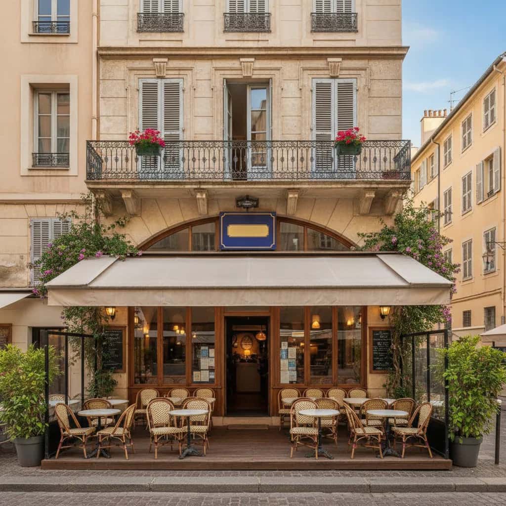 Restaurant 100m² à Nice : terrasse - cave/réserve