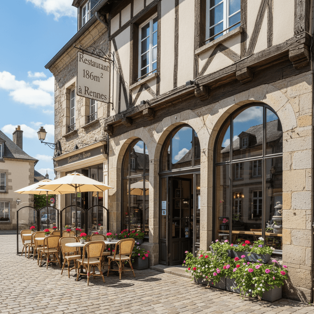 Restaurant 186m² à Rennes : terrasse - licence IV