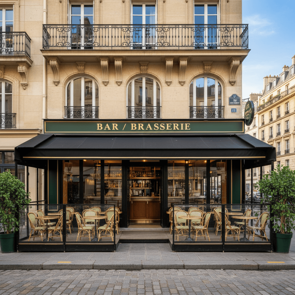 Bar-brasserie 60m² à Paris : terrasse - licence IV