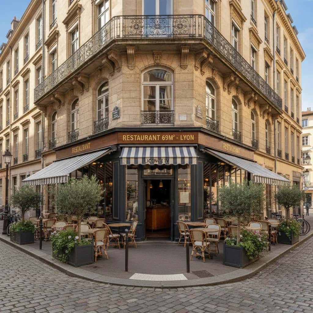 Restaurant 69m² à Lyon : terrasse - licence IV
