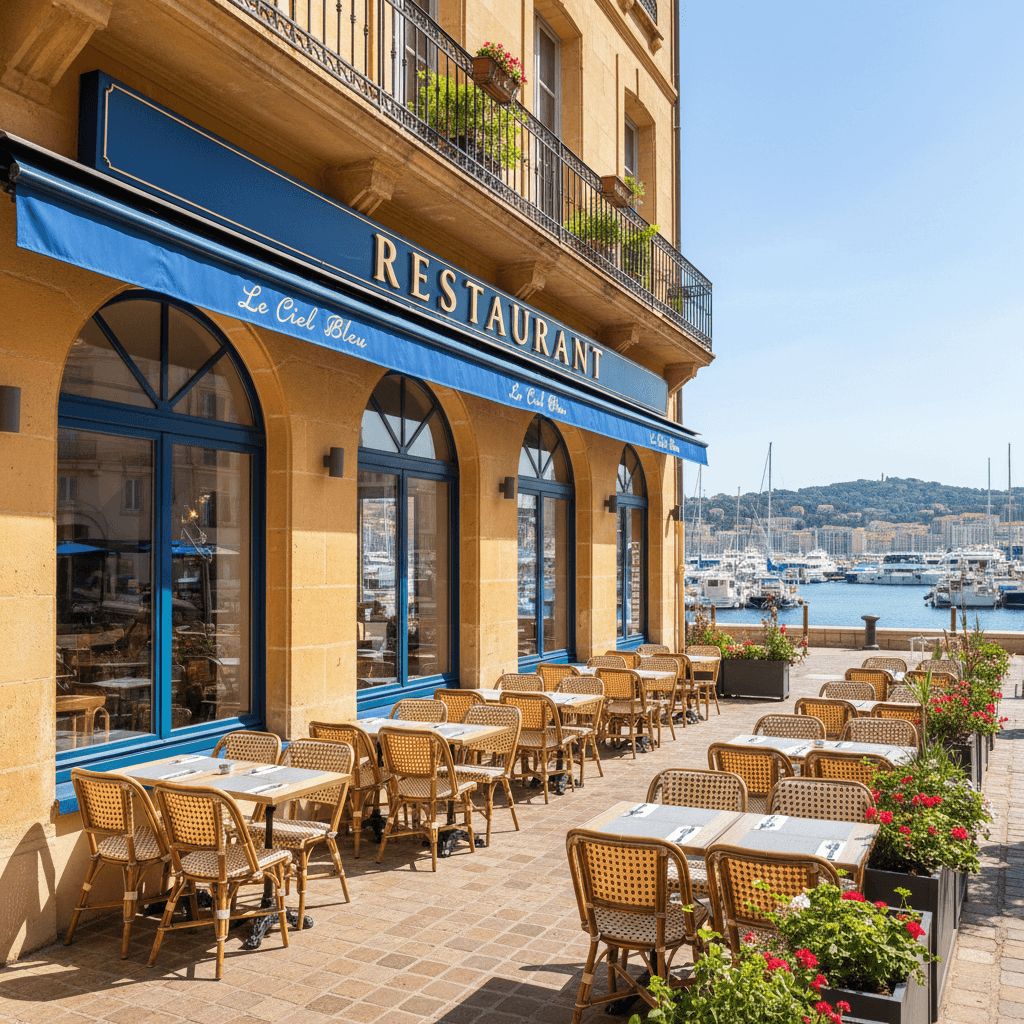 Restaurant 60m² à Toulon : terrasse - extraction
