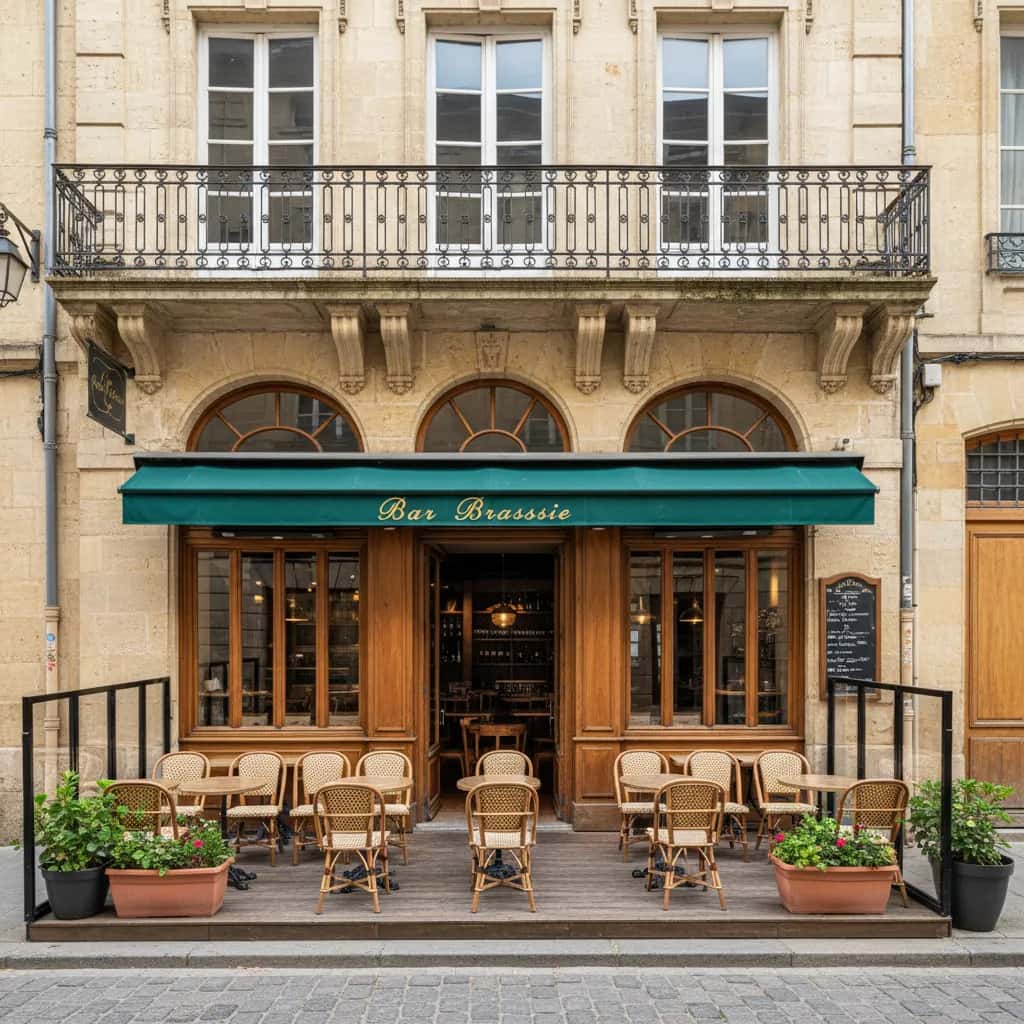 Bar-brasserie 48m² à Bordeaux : terrasse - licence IV