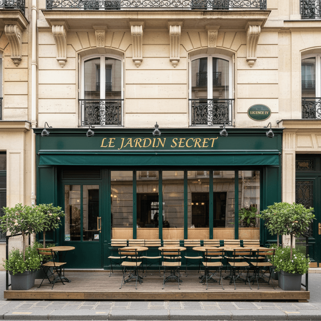 Restaurant 40 couverts à Paris : terrasse - licence IV