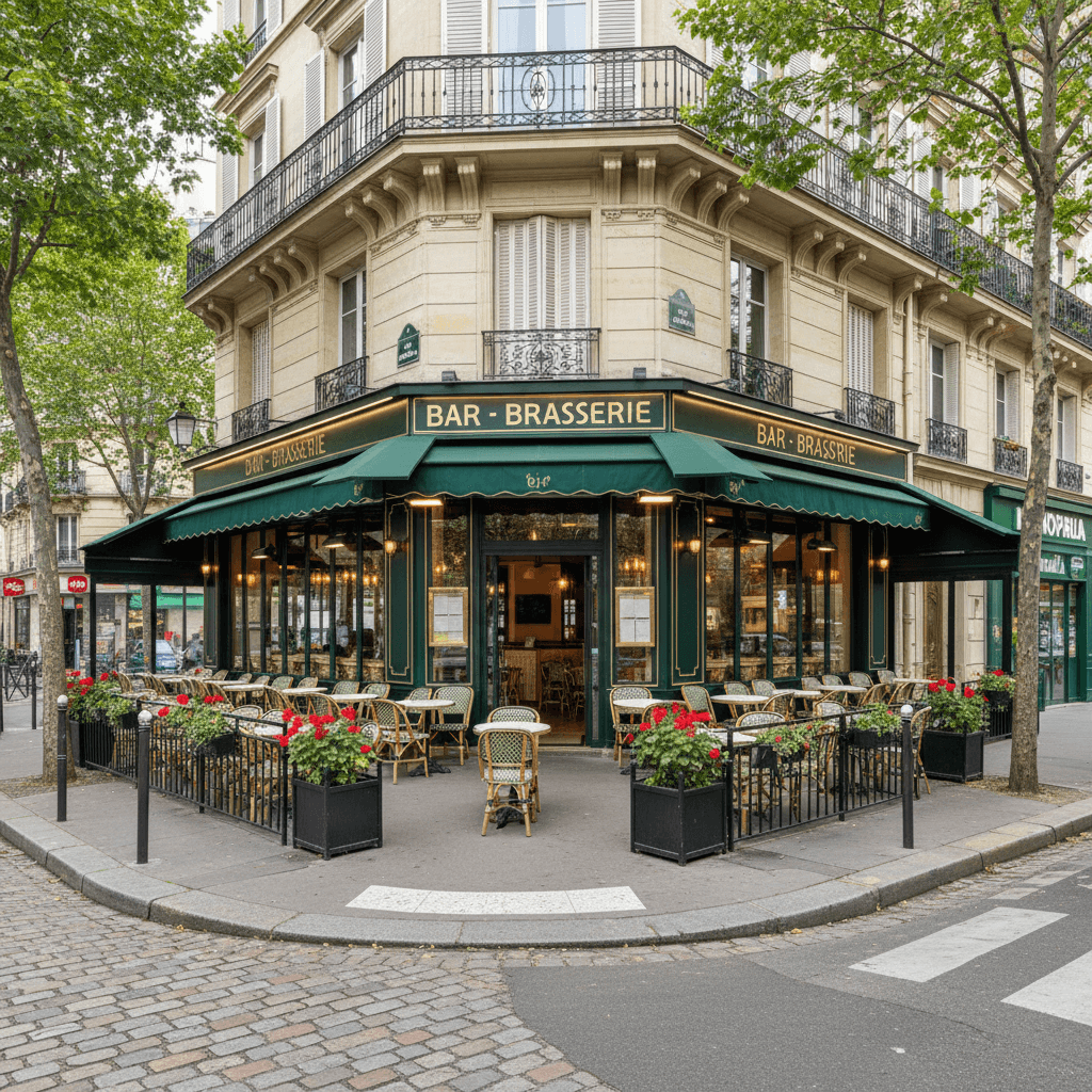 Bar-brasserie 20 couverts à Paris : terrasse - licence IV