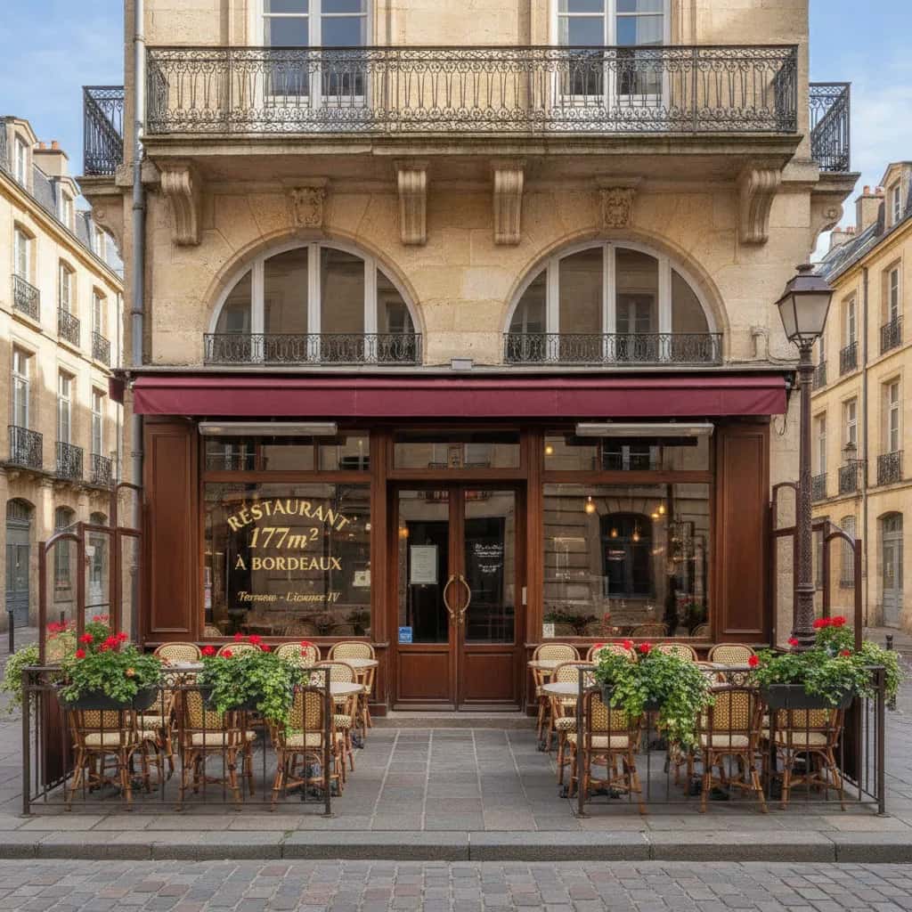 Restaurant 177m² à Bordeaux : terrasse - licence IV