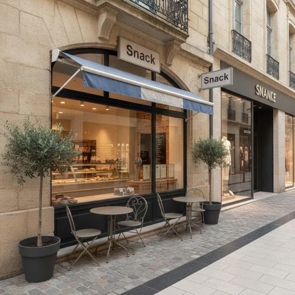 Snack 50m² à Bordeaux : terrasse - cave/réserve