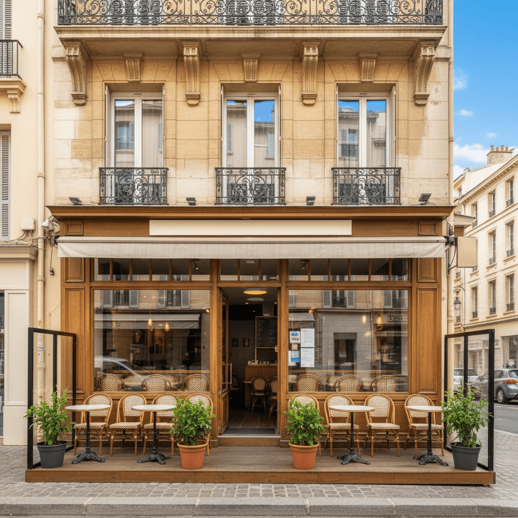 Fast-food à Marseille : terrasse - licence IV