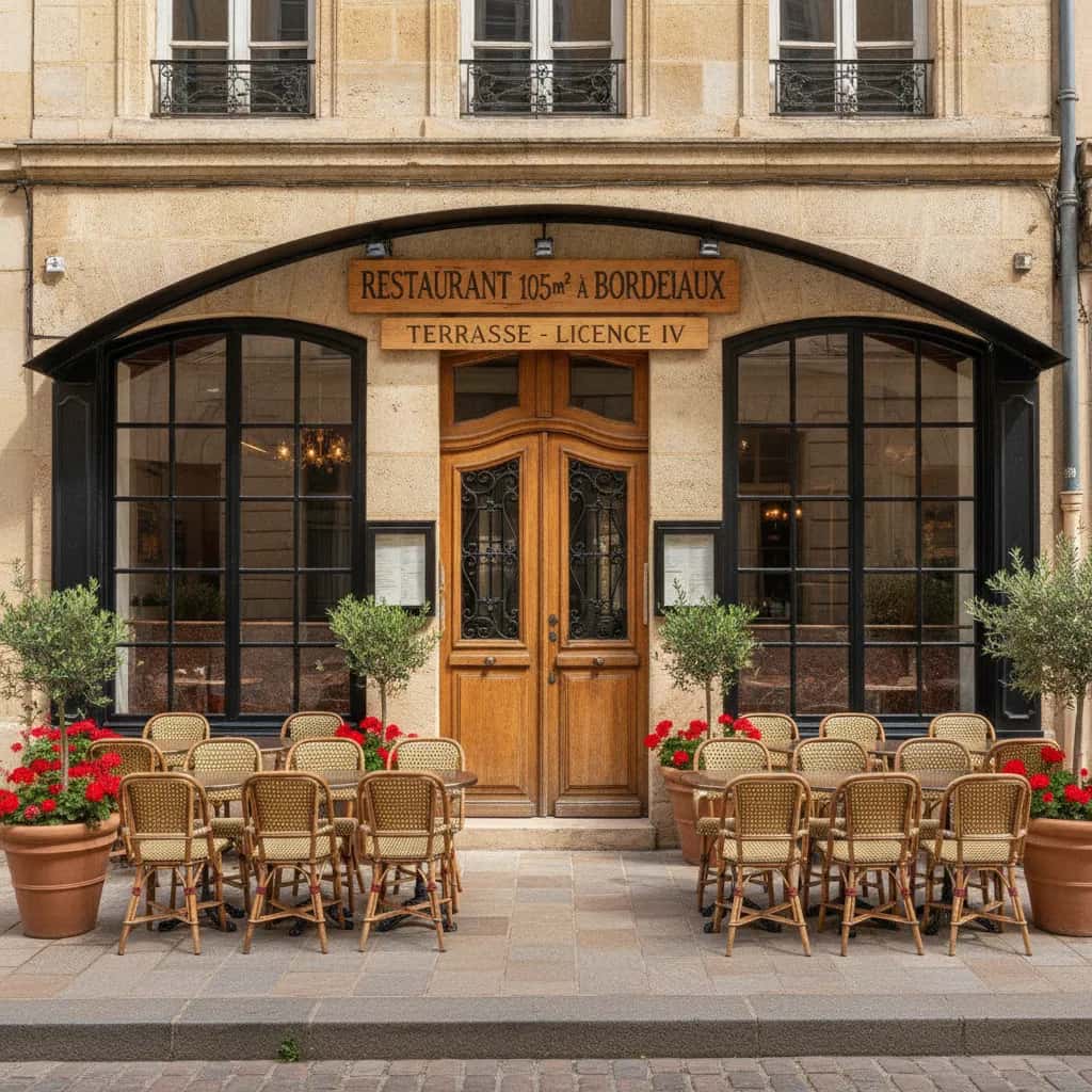 Restaurant 105m² à Bordeaux : terrasse - licence IV