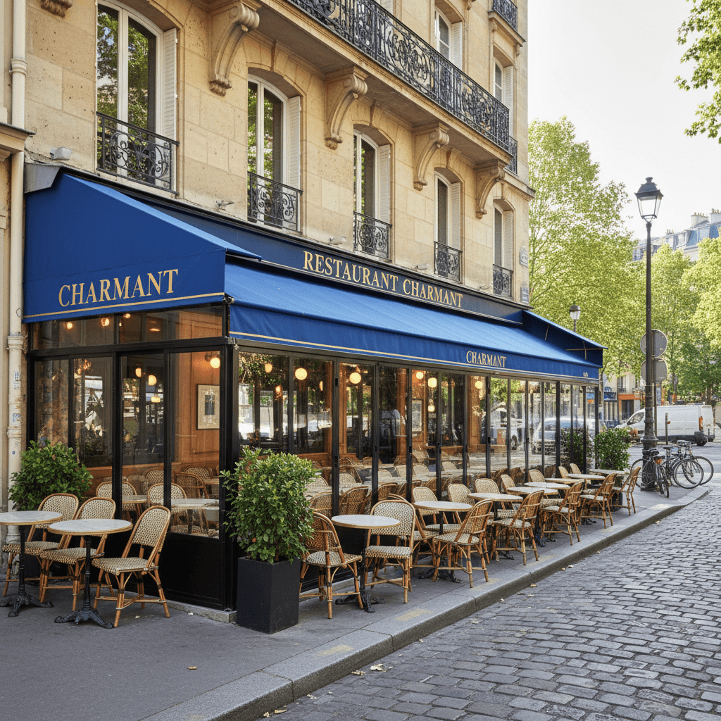 Restauration sans nuisance (Pas de conduit, réchauffage) 36 couverts à Paris : terrasse - extraction
