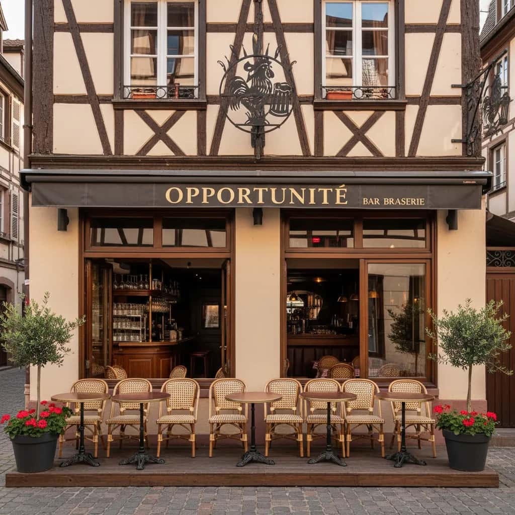 Bar-brasserie 185m² à Strasbourg : terrasse - licence IV