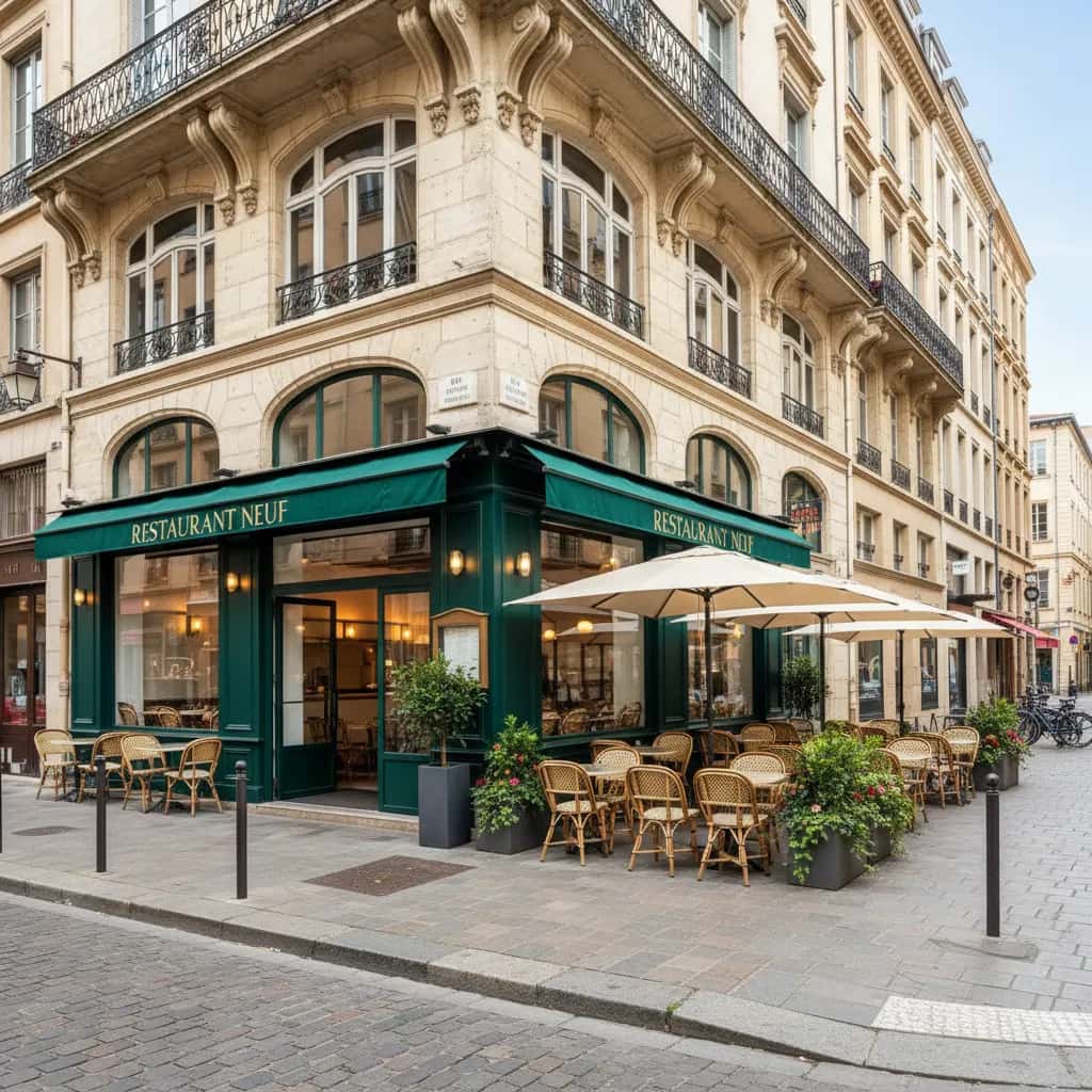 Restaurant 98m² à Lyon : terrasse - extraction