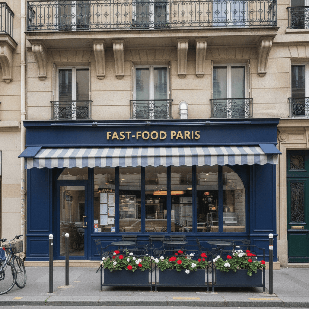 Fast-food 10 couverts à Paris : terrasse - extraction